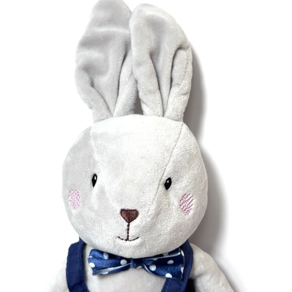 Spark Create Imagine Rabbit & Lamb Plush Rattle Bowtie Gray Blue Lot of 2 - Picture 7 of 14